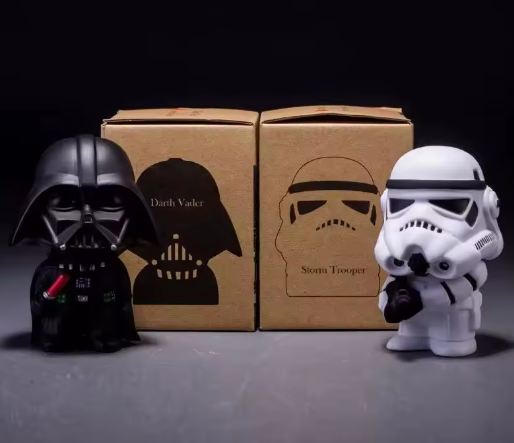 10cm Cute Sci-Fi Soldier & Dark Helmet Figure Set