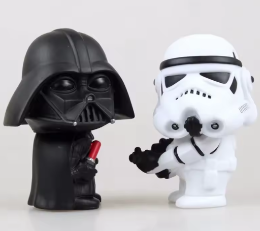 10cm Cute Sci-Fi Soldier & Dark Helmet Figure Set