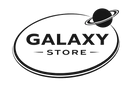 Logo of Galaxy Store with a stylized planet on a white background