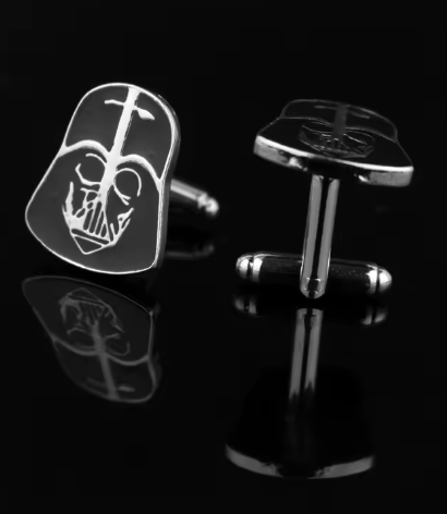 Dark Helmet Cufflinks for Men – High-Quality Metal French Shirt Cuffs